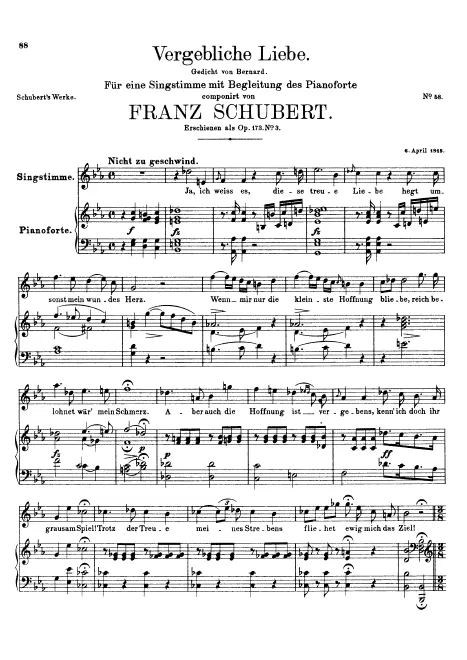 First page of Vergebliche Liebe