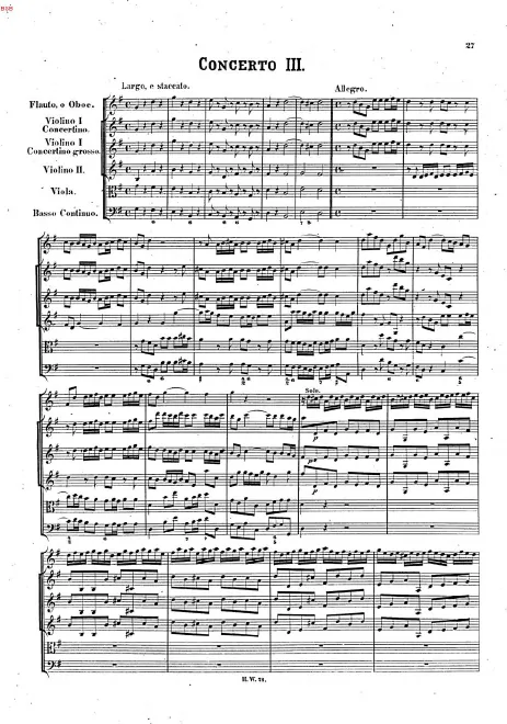 First page of Concerto Grosso in G major