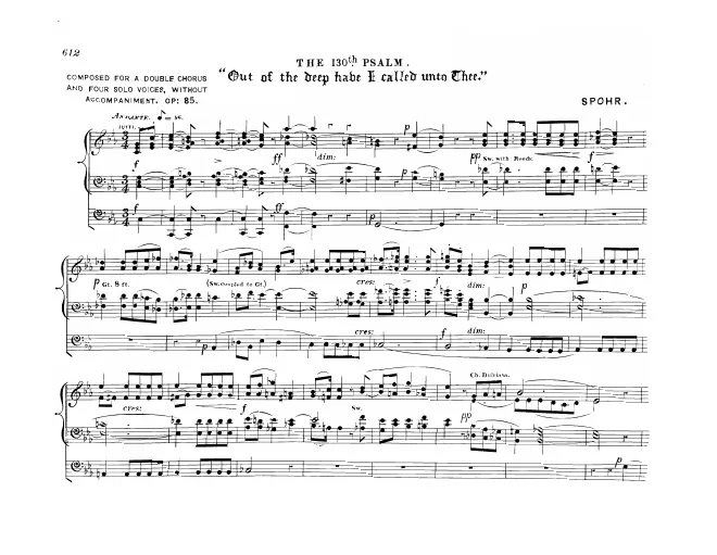 First page of Aus der Tiefen, Op.85 No.3