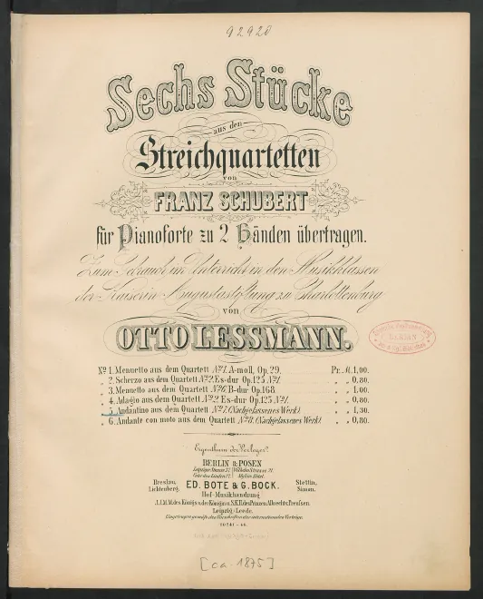 First page of String Quartet in G minor