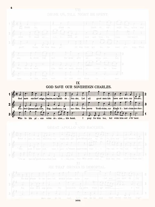 First page of God Save Our Sovereign Charles