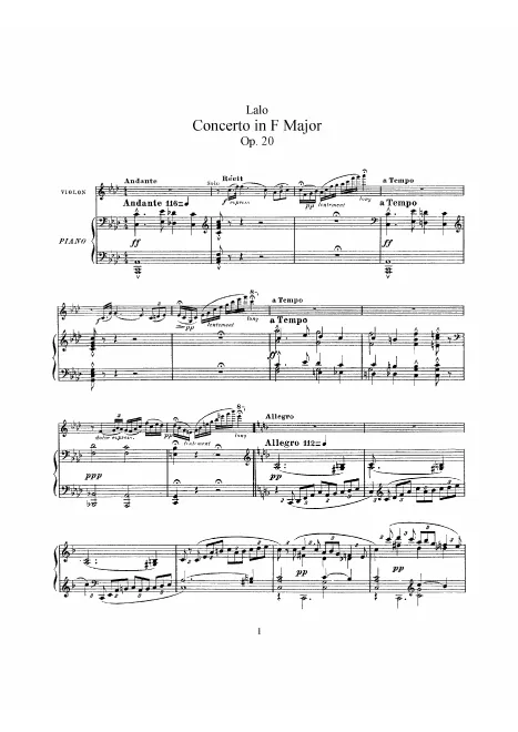 First page of Violin Concerto