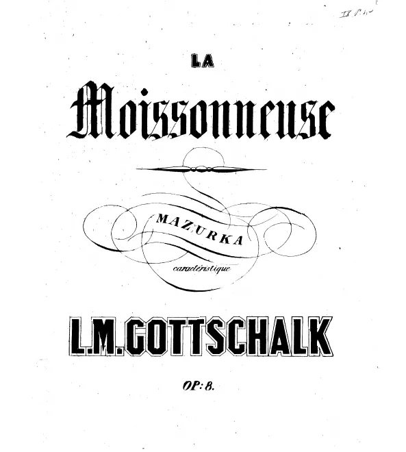 First page of La Moissonneuse, Op.8