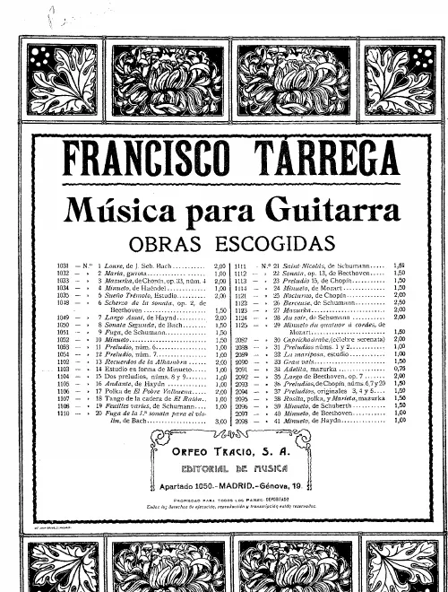 First page of Estudio en Forma de Minuetto