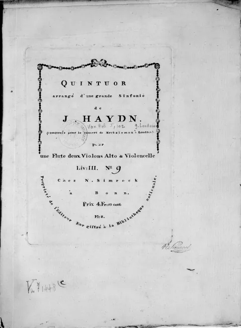 First page of Symphony No.102 in B-flat major