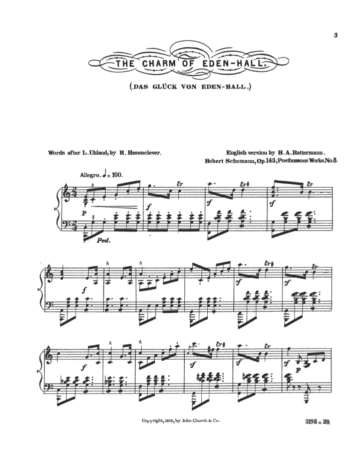 First page of Das Glück von Edenhall