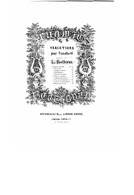 First page of 8 Variations on 'Une fièvre brûlante' from the opera 'Richard Cœur de Lion' by Grétry WoO 72