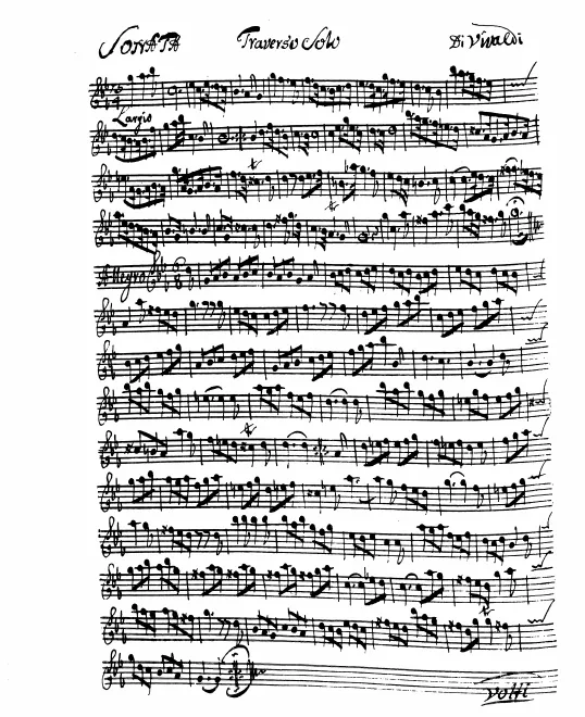 First page of Flute Sonata in E minor