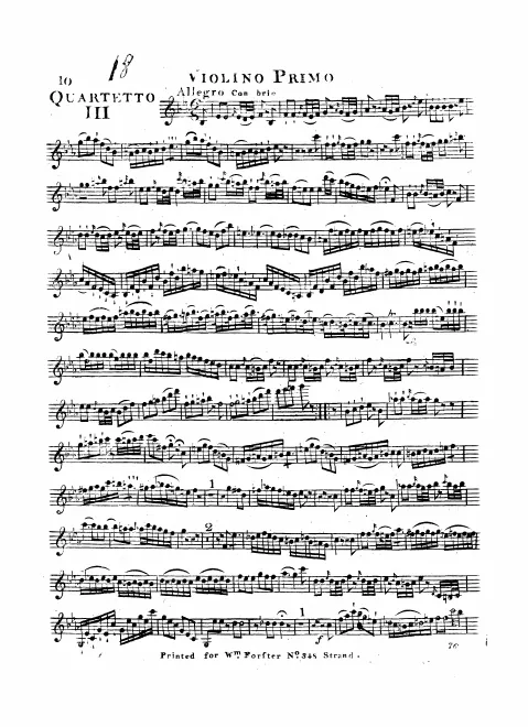 First page of String Quartet in E-flat major