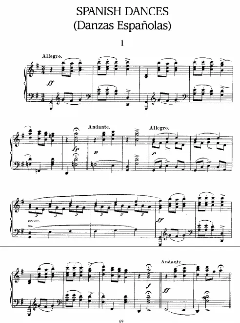 First page of 12 Danzas españolas