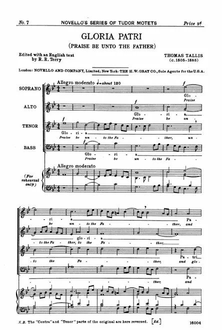 First page of Gloria Patri