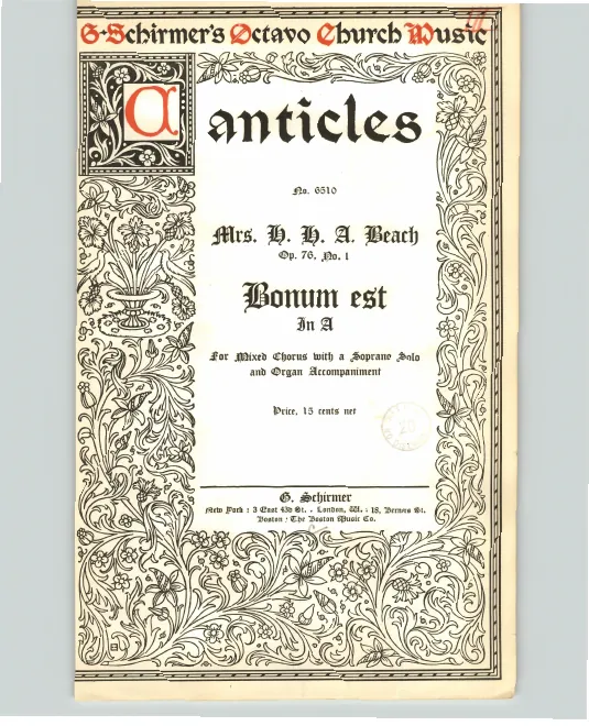 First page of Four Canticles