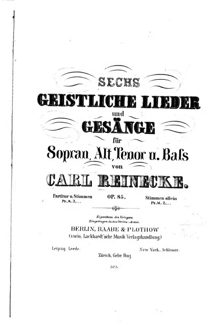 First page of 6 Geistliche Lieder und Gesänge