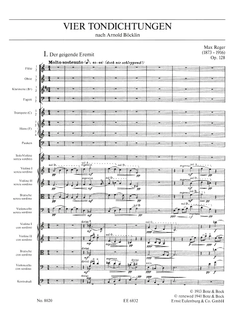 First page of 4 Tone Poems after Arnold Böcklin