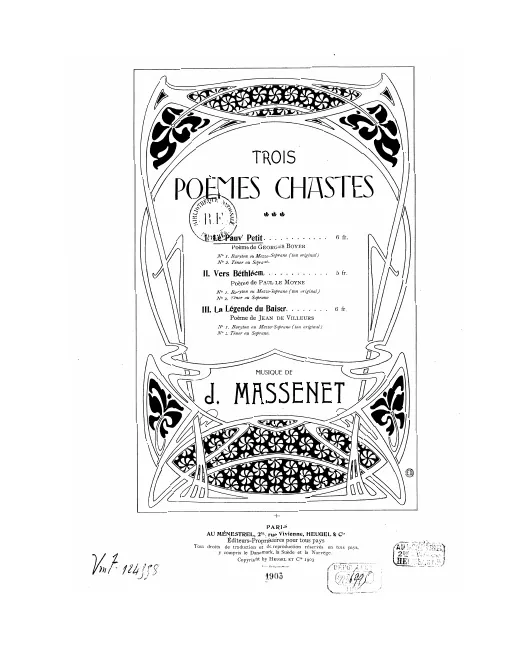 First page of Trois poèmes chastes