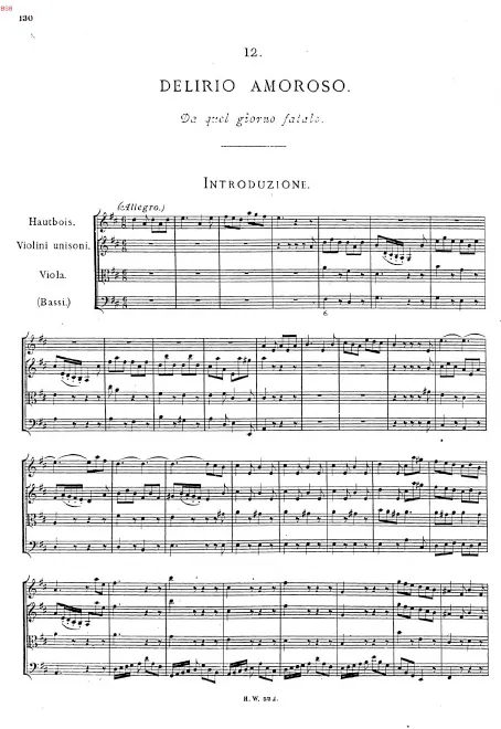 First page of Il delirio amoroso
