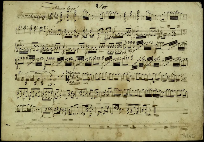 First page of Introduction, theme, 5 variations in A major