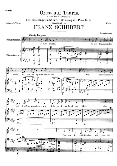 First page of Orest Auf Tauris