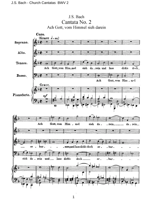First page of Ach Gott, vom Himmel sieh darein