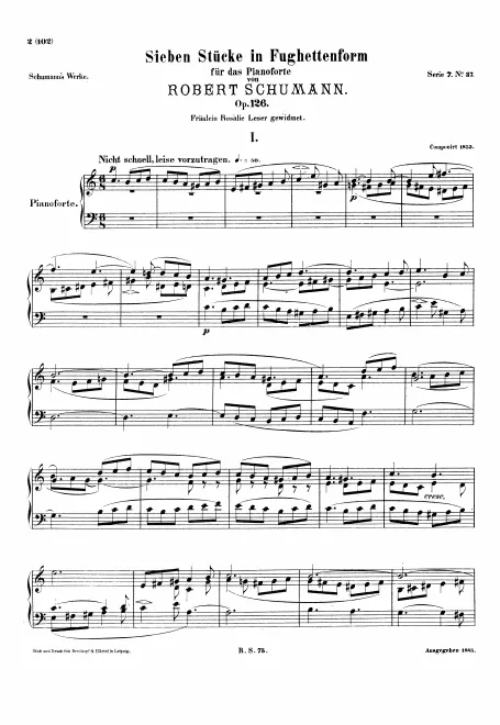 First page of 7 Klavierstücke in Fughettenform