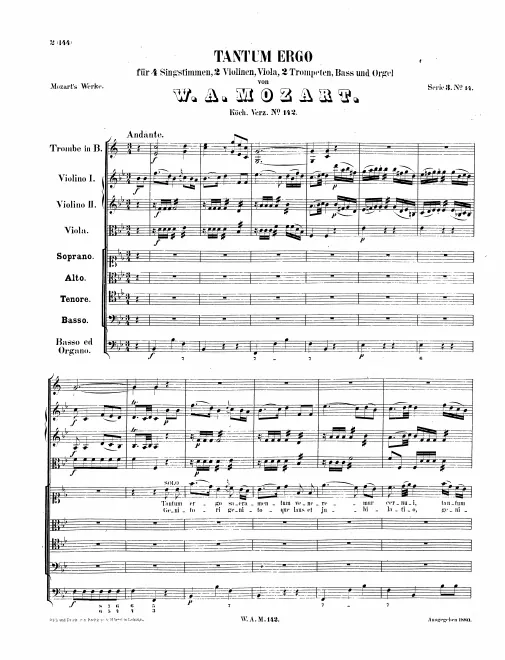 First page of Tantum ergo