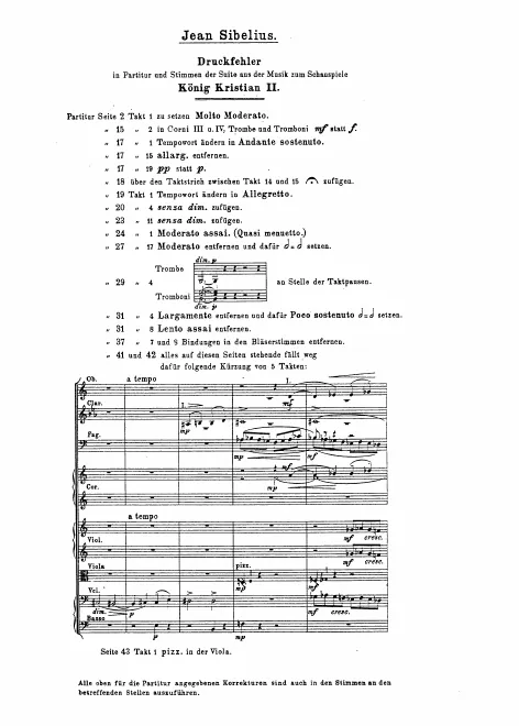 First page of King Christian II (suite)