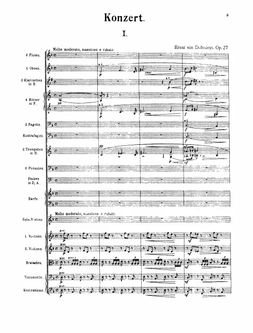 First page of Violin Concerto No.1 in D minor