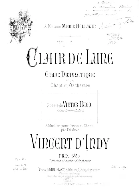 First page of Clair de lune