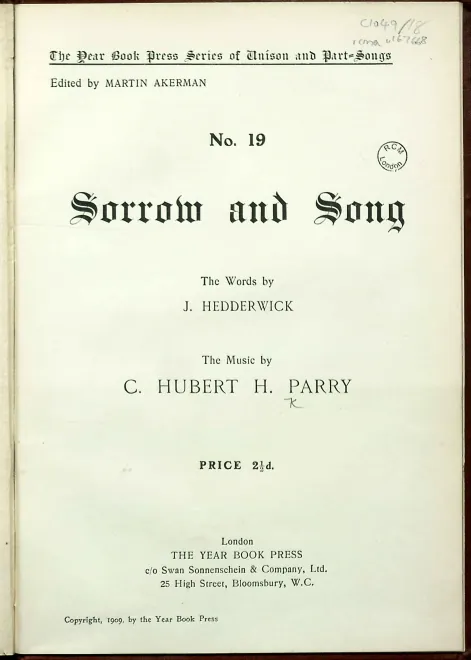 First page of Sorrow and Song