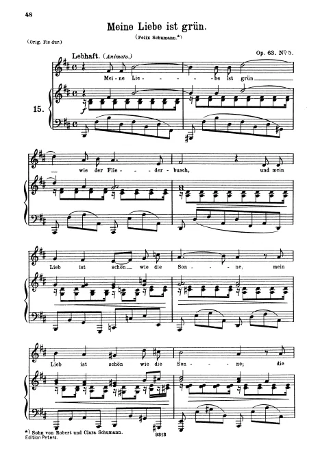 First page of 9 Lieder and Songs