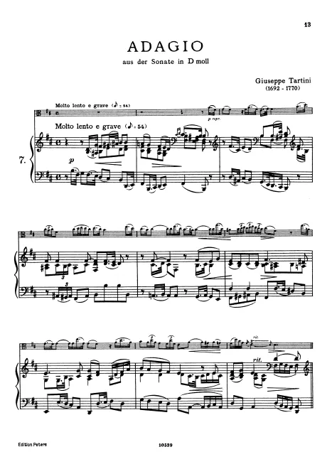 First page of Violin Sonata in D minor