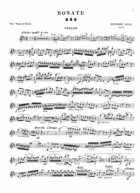 First page of Violin Sonata