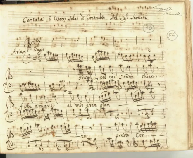 First page of Fiumicel cui l’onde chiare