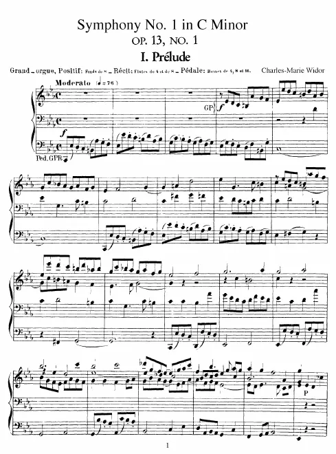 First page of Organ Symphony No.1