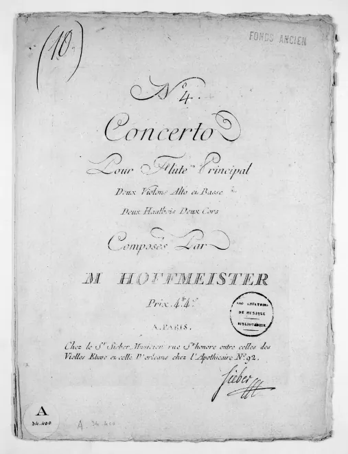 First page of Flute Concerto in D major