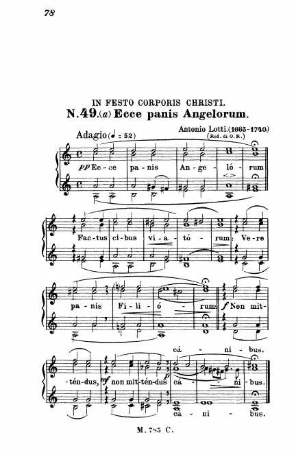 First page of Ecce panis angelorum