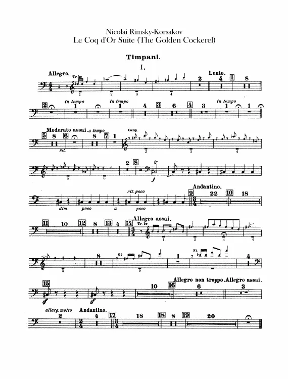 First page of Four Musical Pictures from 'The Golden Cockerel'