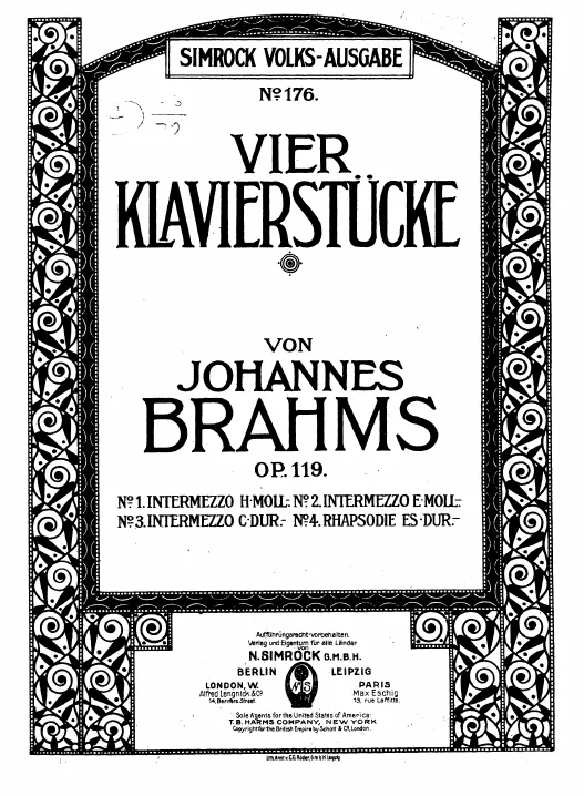 First page of 4 Klavierstücke
