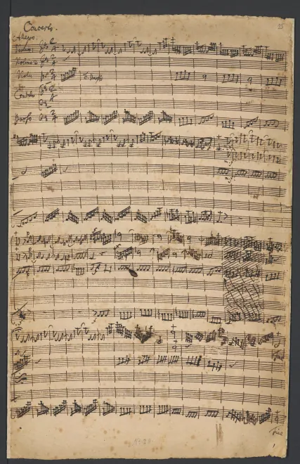 First page of Harpsichord Concerto in D major