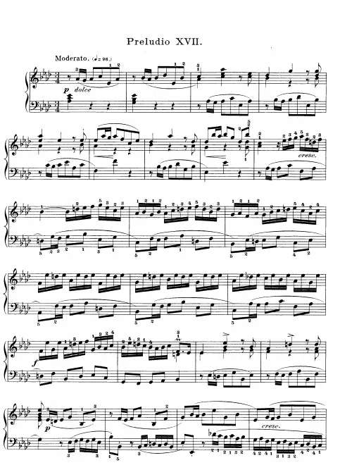 First page of Prelude and Fugue No.17 in A-flat major