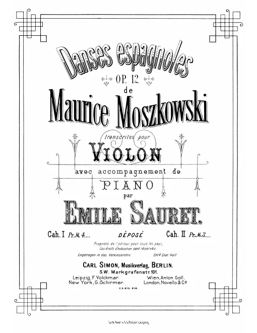 First page of 5 Spanish Dances
