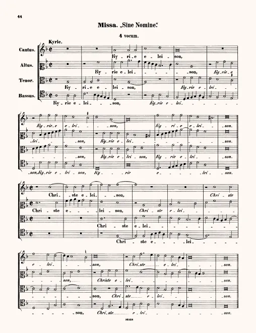 First page of Missa sine nomine