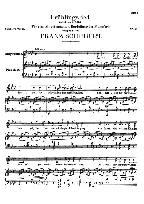 First page of Frühlingslied, D.919