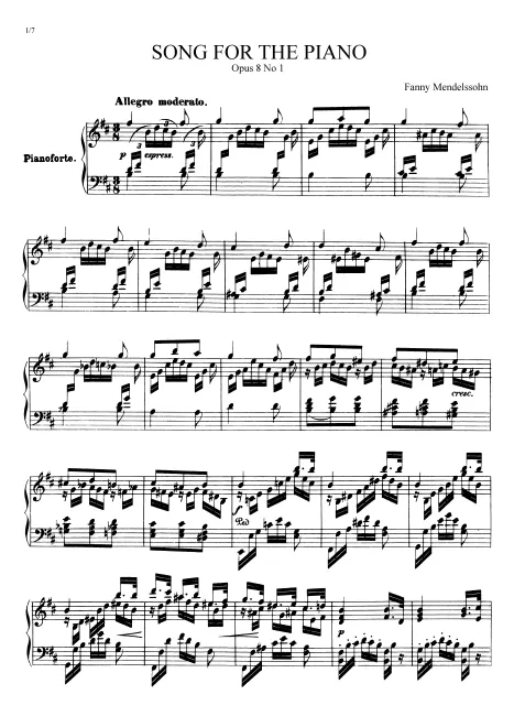 First page of 4 Lieder for Piano