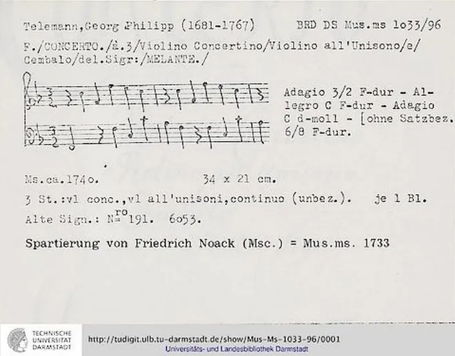 First page of Violin Concerto
