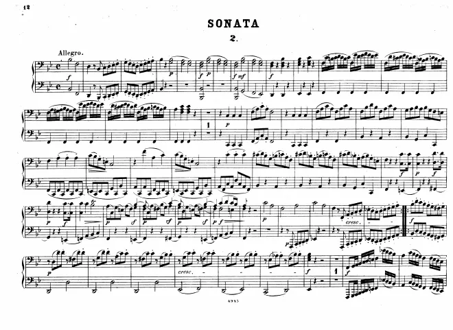 First page of Sonata for Piano Four-Hands