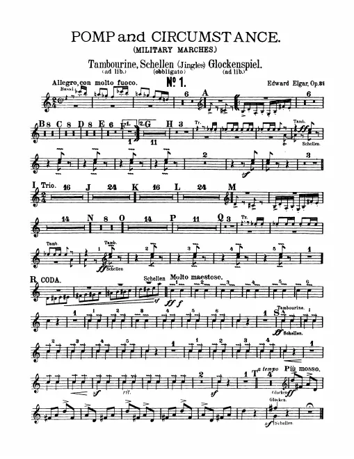 Percussion 1 (Tambourine ad lib., Jingles, Glokenspiel ad lib.)