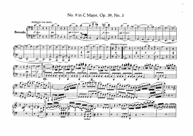 First page of String Quartet No.9, Op.59/3