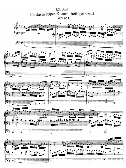First page of Fantasia super 'Komm, Heiliger Geist'