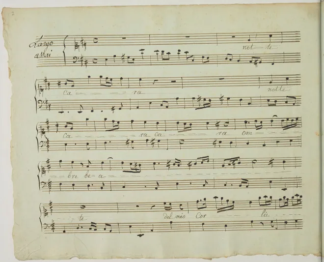 First page of Notte cara, ombre beate